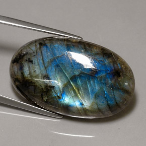 Labradorite multicolore naturelle transparent, 31,68 ct, transparent / translucide