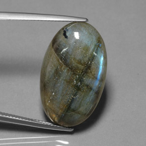 Labradorite multicolore naturelle transparent, 22,69 ct, transparent / translucide