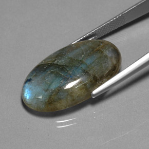 Labradorite multicolore naturelle transparent, 22,69 ct, transparent / translucide