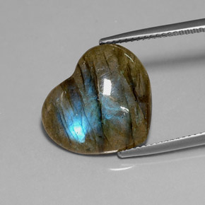 Labradorite multicolore naturelle transparent, 9,11 ct, transparent / translucide