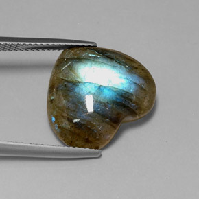 Labradorite multicolore naturelle transparent, 9,11 ct, transparent / translucide