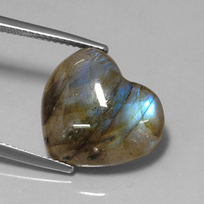 Labradorite multicolore naturelle transparent, 10,21 ct, transparent / translucide