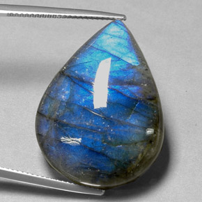 Labradorite Multicolore naturelle En forme de poire, 39.94 ct, Translucide