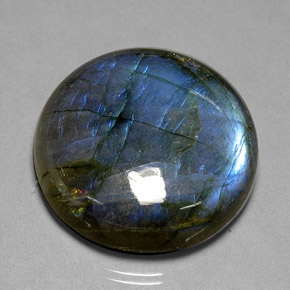 Labradorite Multicolore naturelle Coupe roude, 67.70 ct, Translucide
