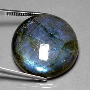 Labradorite Multicolore naturelle Coupe roude, 67.70 ct, Translucide