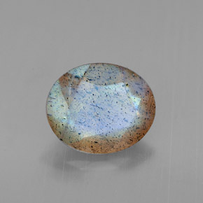 Labradorite multicolore naturelle coupe ovale, 1,32 ct, translucide