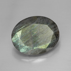 Labradorite multicolore naturelle coupe ovale, 13,32 ct, opaque
