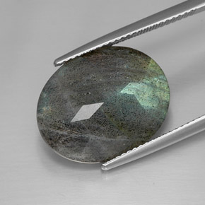 Labradorite multicolore naturelle coupe ovale, 13,32 ct, opaque