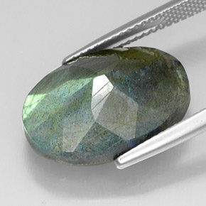 Labradorite Multicolore naturelle Coupe ovale, 12.78 ct, Opaque
