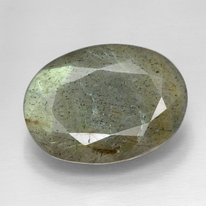 Labradorite multicolore naturelle coupe ovale, 13,18 ct, opaque