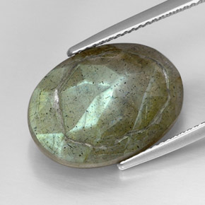 Labradorite multicolore naturelle coupe ovale, 13,18 ct, opaque