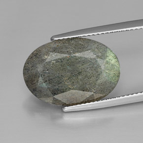 Labradorite multicolore naturelle coupe ovale, 10,77 ct, opaque