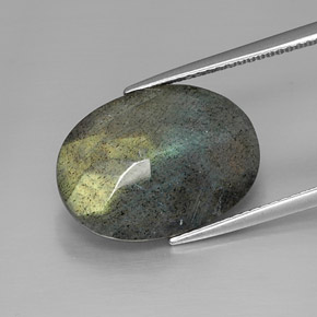 Labradorite multicolore naturelle coupe ovale, 10,03 ct, opaque