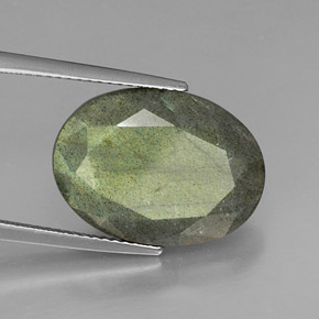 Labradorite multicolore naturelle coupe ovale, 10,59 ct, opaque