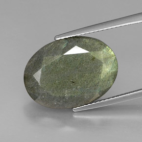 Labradorite multicolore naturelle coupe ovale, 10,59 ct, opaque