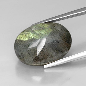 Labradorite multicolore naturelle coupe ovale, 12,90 ct, opaque