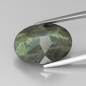 Labradorite multicolore naturelle coupe ovale, 13,04 ct, opaque