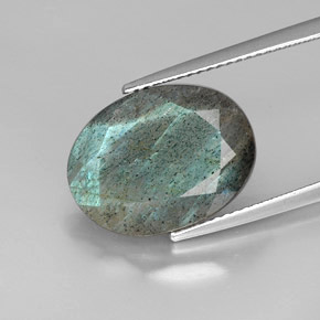 Labradorite multicolore naturelle coupe ovale, 9,69 ct, opaque