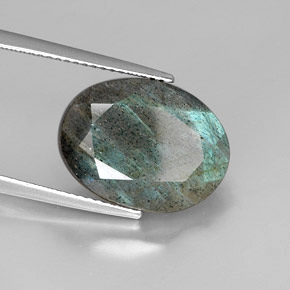 Labradorite multicolore naturelle coupe ovale, 9,69 ct, opaque