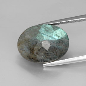 Labradorite multicolore naturelle coupe ovale, 9,69 ct, opaque
