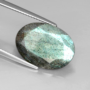 Labradorite multicolore naturelle coupe ovale, 10,24 ct, opaque
