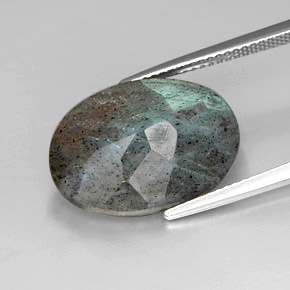 Labradorite multicolore naturelle coupe ovale, 10,24 ct, opaque