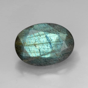 Labradorite multicolore naturelle coupe ovale, 13,24 ct, opaque