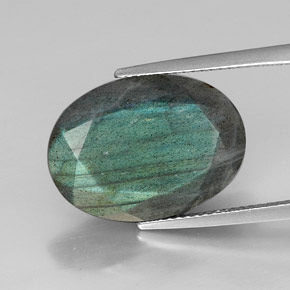 Labradorite multicolore naturelle coupe ovale, 12,25 ct, opaque