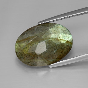 Labradorite Multicolore naturelle Coupe ovale, 9.85 ct, Opaque