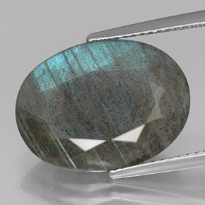 Labradorite Multicolore naturelle Coupe ovale, 8.85 ct, Opaque