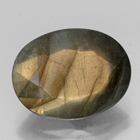 Labradorite multicolore naturelle coupe ovale, 8,66 ct, opaque