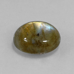 Labradorite multicolore naturelle coupe ovale, 3,60 ct, opaque