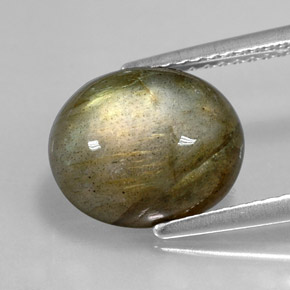 Labradorite multicolore naturelle coupe ovale, 4,58 ct, opaque