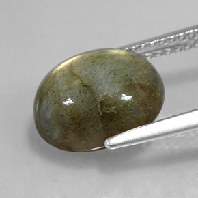 Labradorite multicolore naturelle coupe ovale, 4,58 ct, opaque