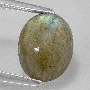 Labradorite multicolore naturelle coupe ovale, 3,59 ct, opaque