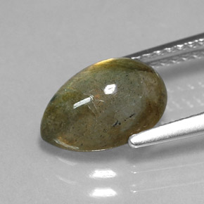 Labradorite multicolore naturelle en forme de poire, 2,09 ct, translucide