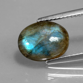 Labradorite multicolore naturelle transparent, 2,89 ct, transparent / translucide