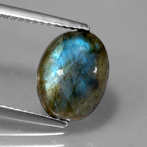 Labradorite multicolore naturelle transparent, 2,89 ct, transparent / translucide