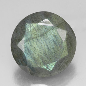 Labradorite multicolore naturelle coupe roude, 21,17 ct, translucide