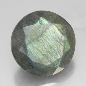 Labradorite multicolore naturelle coupe roude, 21,17 ct, translucide