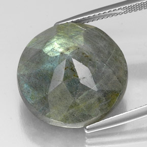 Labradorite multicolore naturelle coupe roude, 21,17 ct, translucide