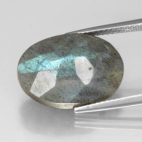 Labradorite Multicolore naturelle Coupe ovale, 12.19 ct, Translucide