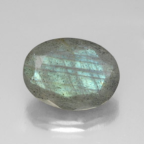 Labradorite multicolore naturelle coupe ovale, 10,11 ct, translucide