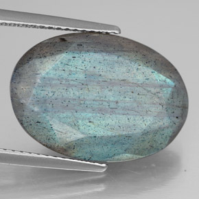 Labradorite Multicolore naturelle Coupe ovale, 11.44 ct, Translucide