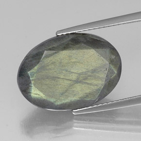 Labradorite multicolore naturelle coupe ovale, 11,14 ct, translucide