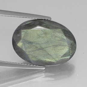Labradorite multicolore naturelle coupe ovale, 11,14 ct, translucide