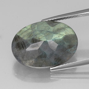 Labradorite multicolore naturelle coupe ovale, 11,14 ct, translucide