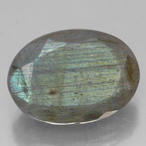 Labradorite multicolore naturelle coupe ovale, 13,83 ct, translucide