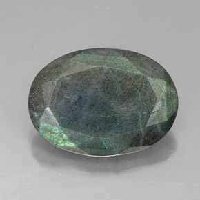 Labradorite multicolore naturelle coupe ovale, 10,53 ct, opaque