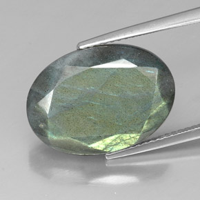 Labradorite multicolore naturelle coupe ovale, 11,14 ct, opaque